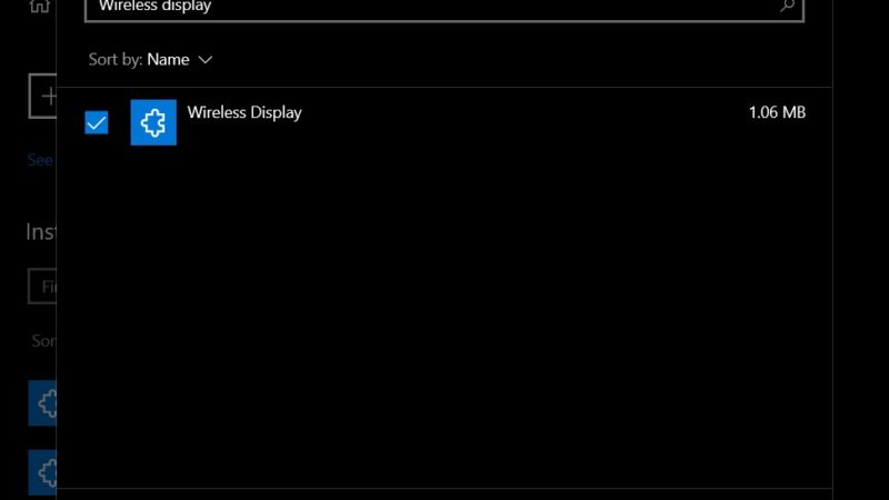 Windows 10’s “Wireless Display” feature is presently optional