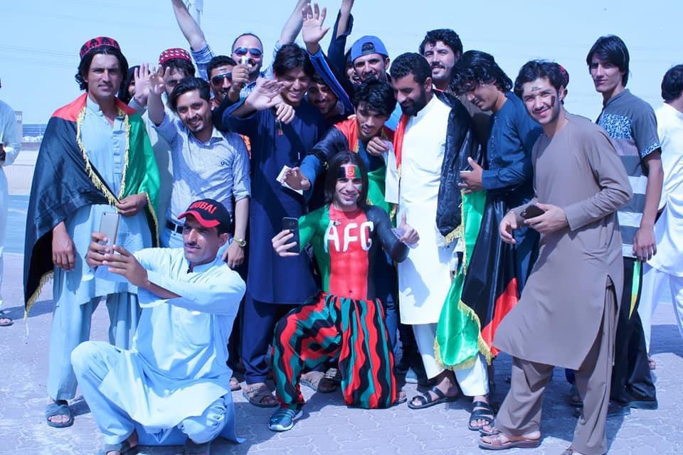 Cricket series Afghanistan and UAE .Super fan Rahim sediqi