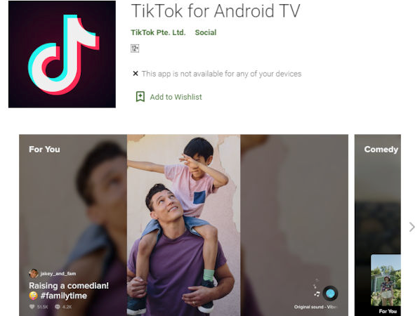 TikTok presently has an official Android TV application