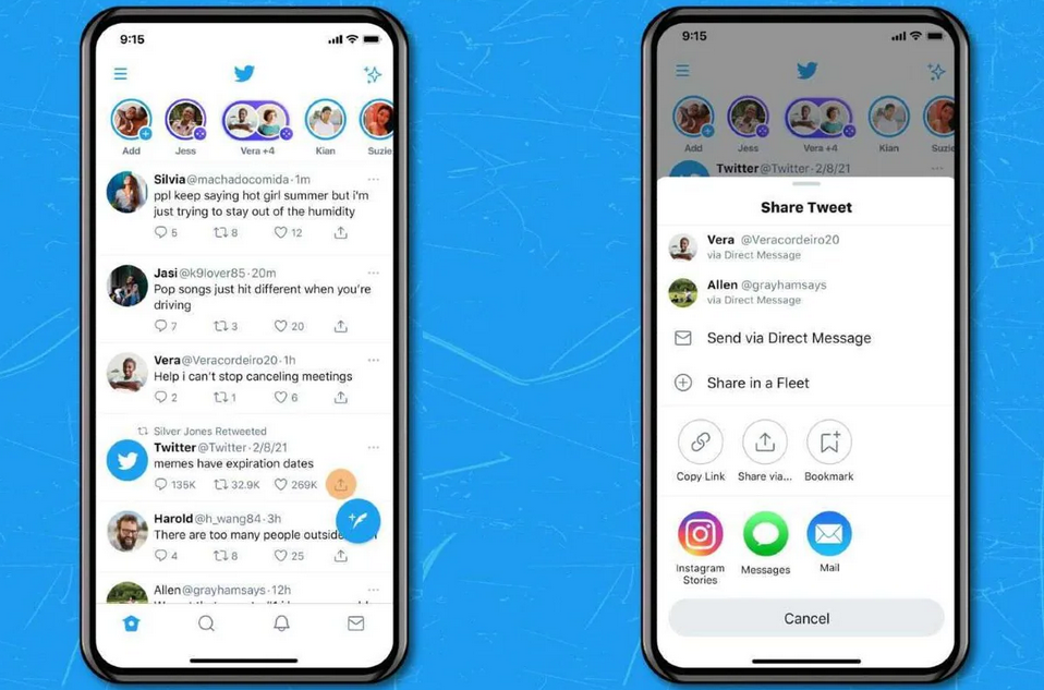 Twitter currently allows iOS clients simply share tweets as Instagram Stories