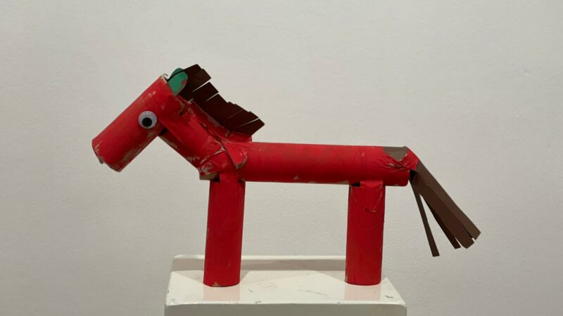 Nikan Nazari’s masterpiece, a horse sculpture made up of tissue paper to be preserved in Behnoode Foundation.