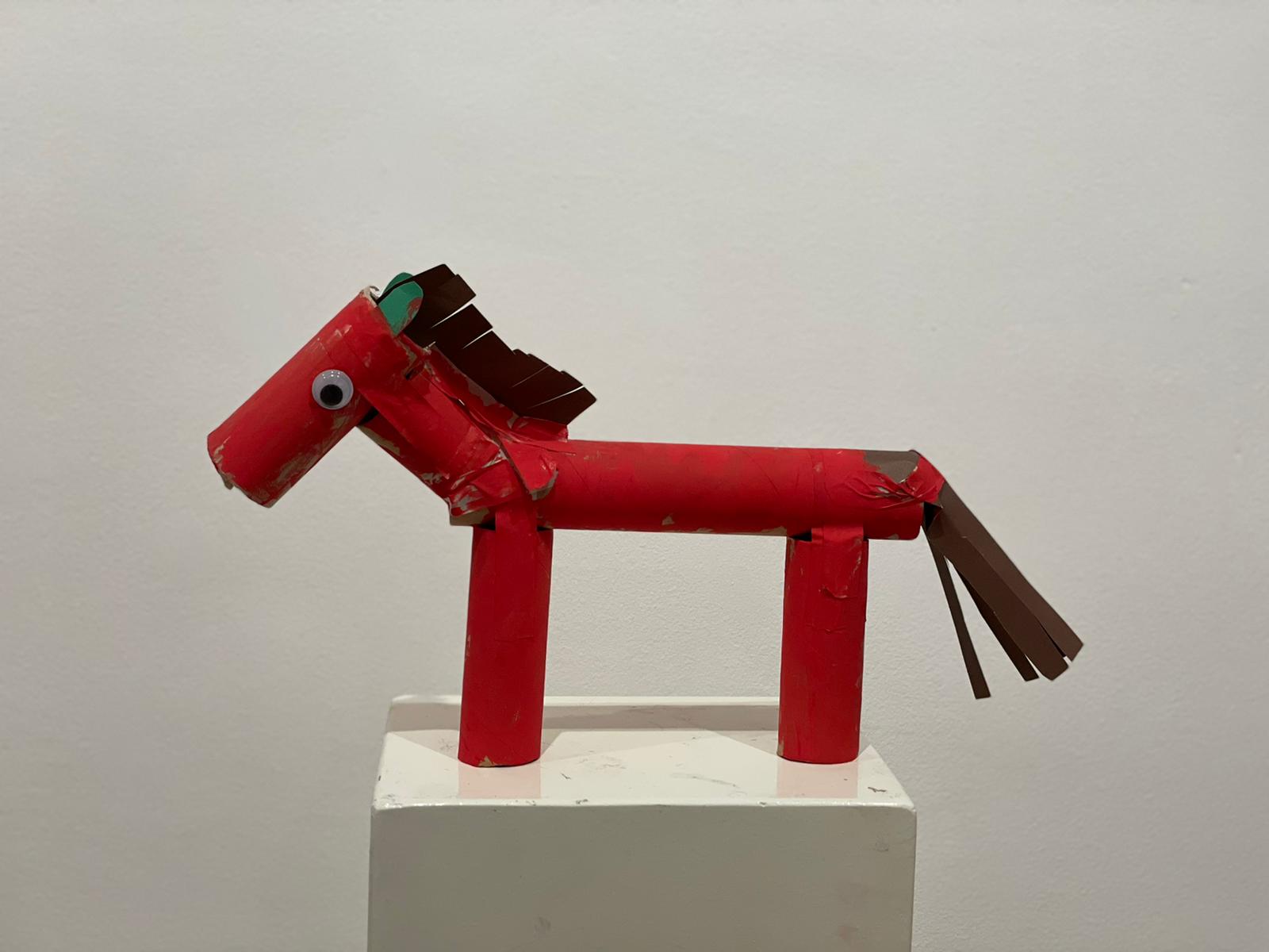 Nikan Nazari’s masterpiece, a horse sculpture made up of tissue paper to be preserved in Behnoode Foundation.