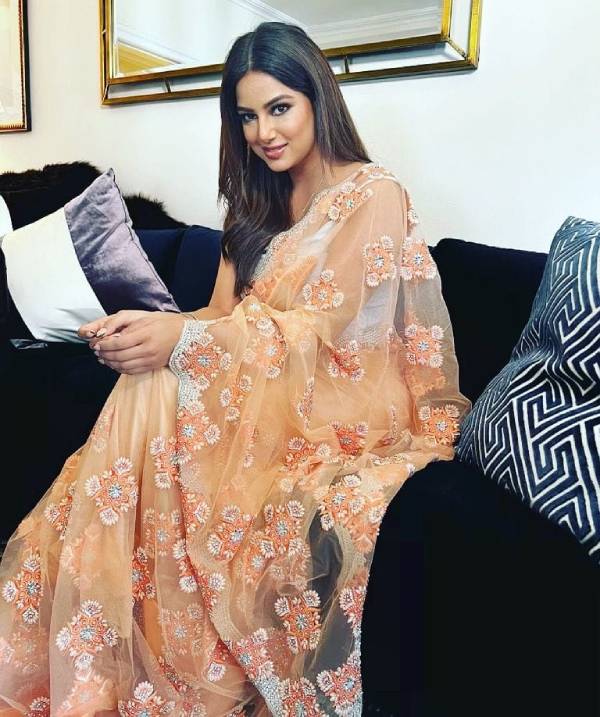 Miss universe Harnaaz Kaur Sandhu shared indian culture with miss Universe followers and worldwide in Designer Dream Collection Saree by Anjali Phougat