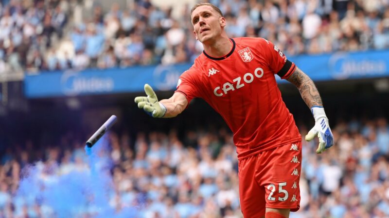 The Aston Villa goalkeeper was attacked by fans during a pitched attack