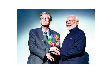 Bill Gates congratulates the prime minister as India passes the 200-crore milestone for vaccinations.