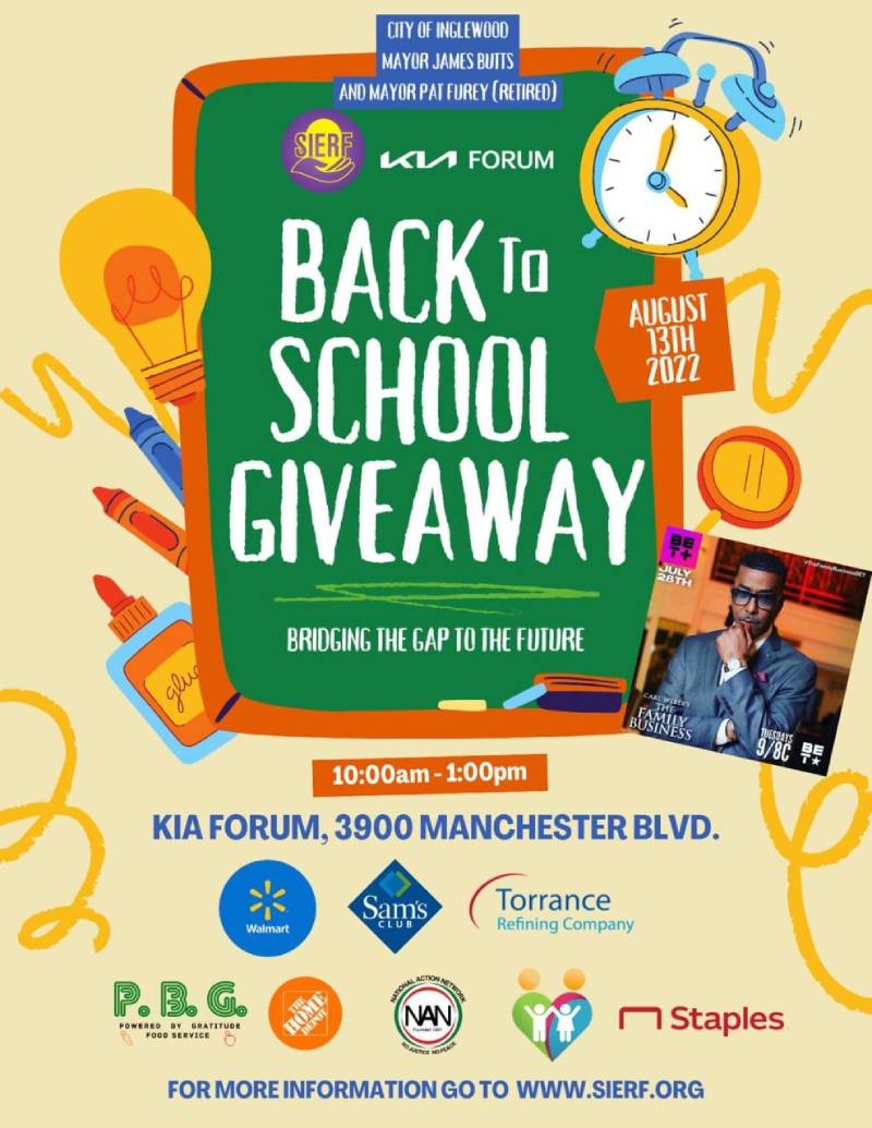 SENSORY INTEGRATION EDUCATION AND RESOURCE FOUNDATION (SIERF) TO HOST ANNUAL BACK- TO -SCHOOL GIVEAWAY AT KIA FORUM IN INGLEWOOD AND SPECIAL GUEST FOR THIS EVENT IS MIGUEL NUNEZ