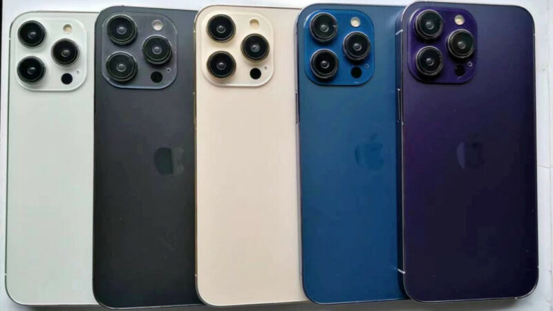 iPhone 14 Pro purple and blue colors appear on dummy models