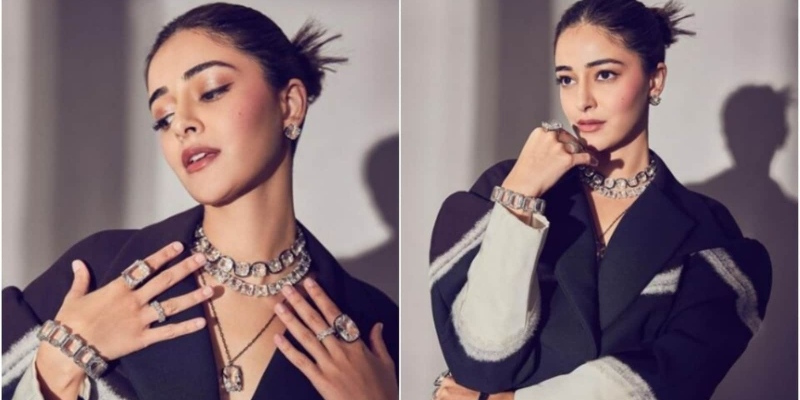 Ananya Panday, dressed in a gorgeous pant suit, feels “iced out.” Suhana Khan adores it