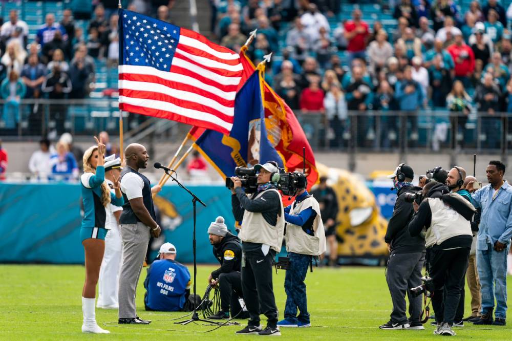 Votte Hall Scores with Classic Star Spangled Banner rendition at NFL Game in Jacksonville, FL