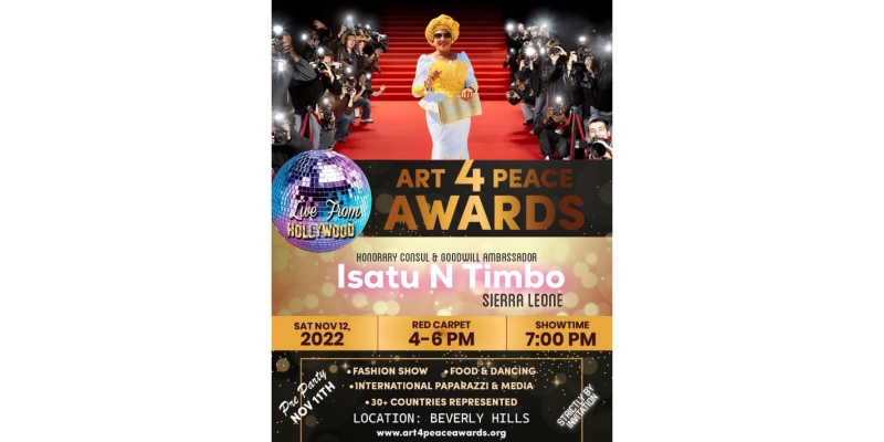 Honorary Consul and Goodwill Ambassador Isatu N Timbo to Attend Art 4 Peace Awards