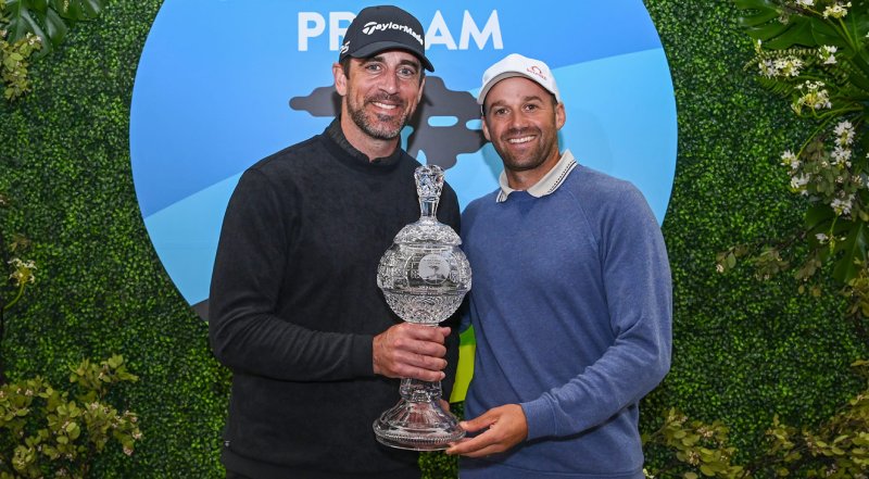 Aaron Rodgers of the Green Bay Packers wins the pro-am at Pebble Beach