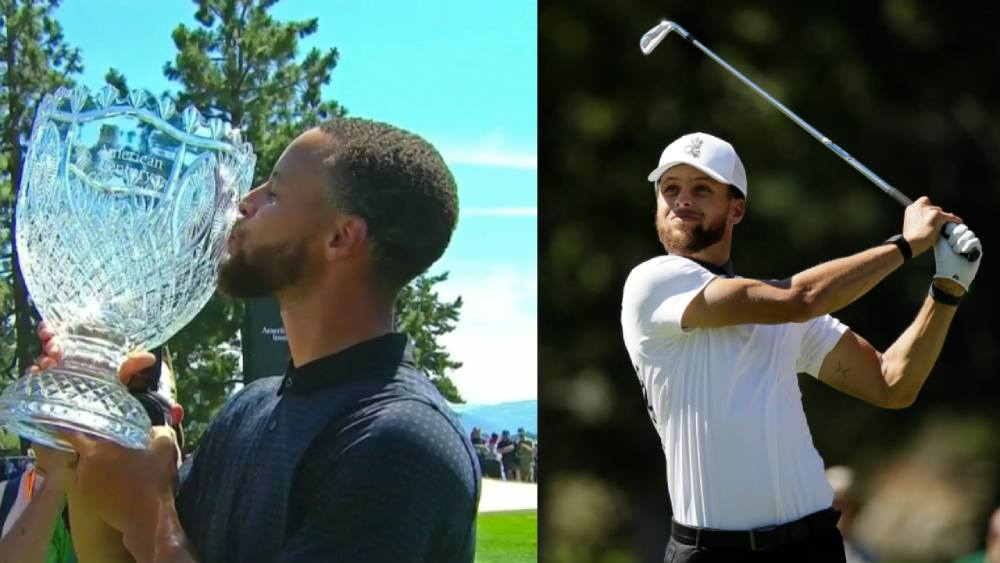 Stephen Curry brings home American Century Title with hawk on 18