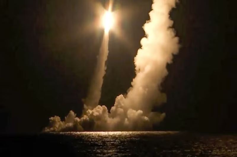 Bulava is an intercontinental missile launched by a Russian nuclear submarine