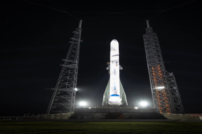 Jeff Bezos’ New Glenn Rocket Debuts on Launch Pad