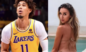 Alessia Vernazza caught attending one of Jaxon’s games for the Lakers