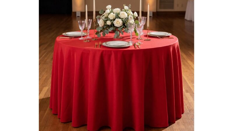 Red Tablecloth: Warm Glow for Autumn Meals 