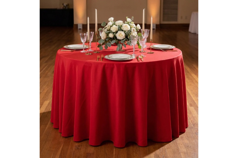 Red Tablecloth: Warm Glow for Autumn Meals 